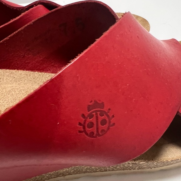 Wedge Sandals Cross Strap Leather Cork size 7.5 . Used - Picture 9 of 13